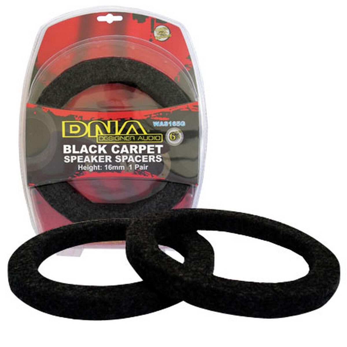 SPEAKER SPACER 6.5" MDF 16MM THICK (BLACK CARPET), , scanz_hi-res