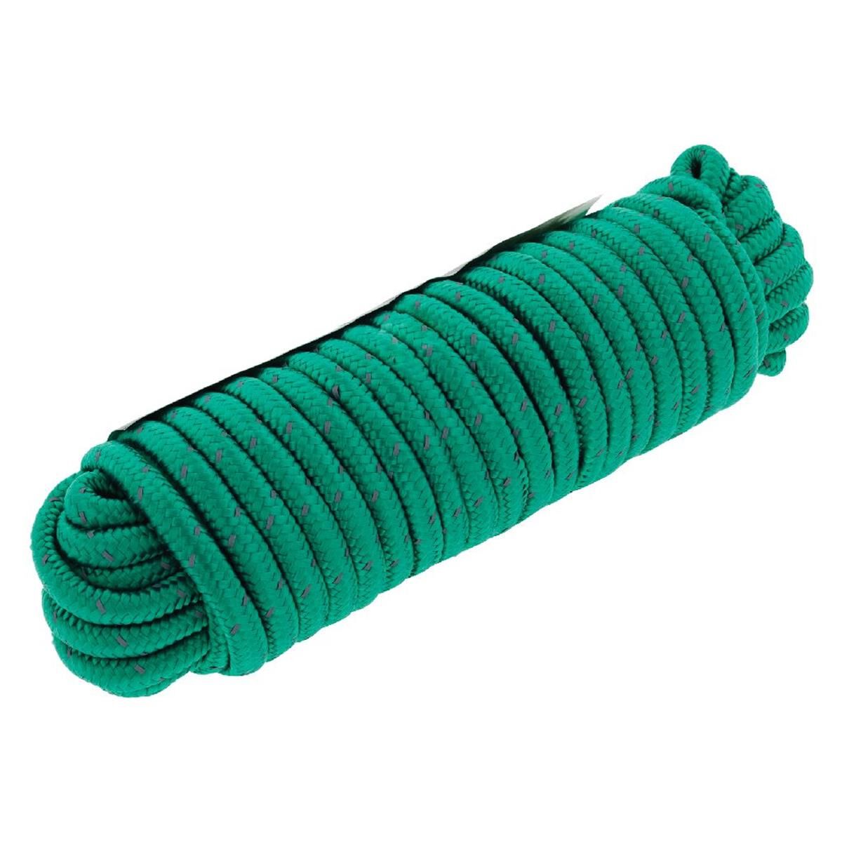 15 METRE GREEN ROPE WITH REFLECTIVE WEAVE WORKING LOAD 60KGS HULK, , scanz_hi-res