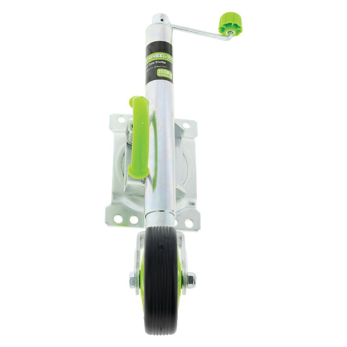 6" STANDARD JOCKEY WHEEL 350kg SOLID RUBBR WHEEL SWIVEL U-BLT BRACKET, , scanz_hi-res