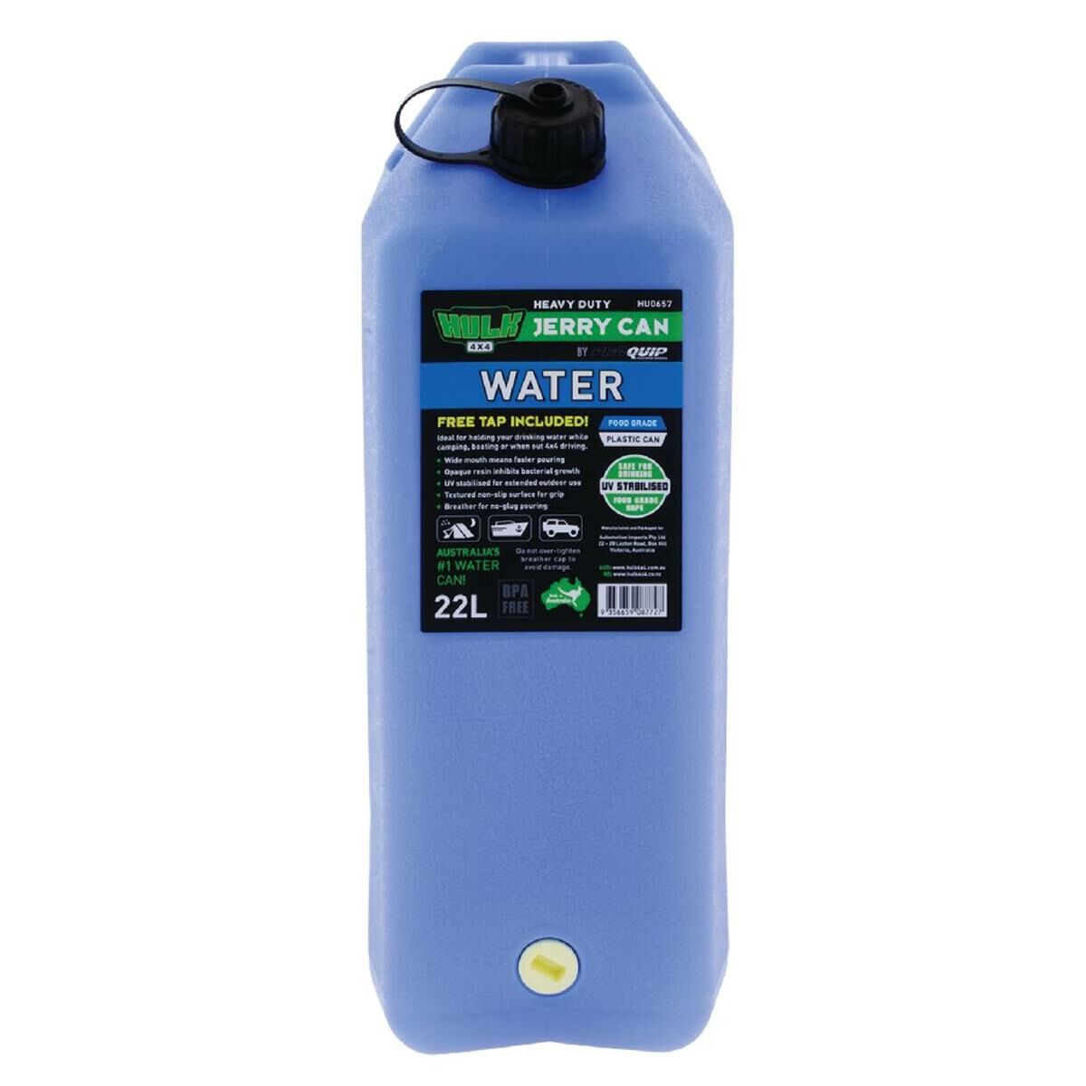 22LT WATER JERRY CAN WITH TAP FOOD GRADE HDPE LIGHT BLUE, , scanz_hi-res