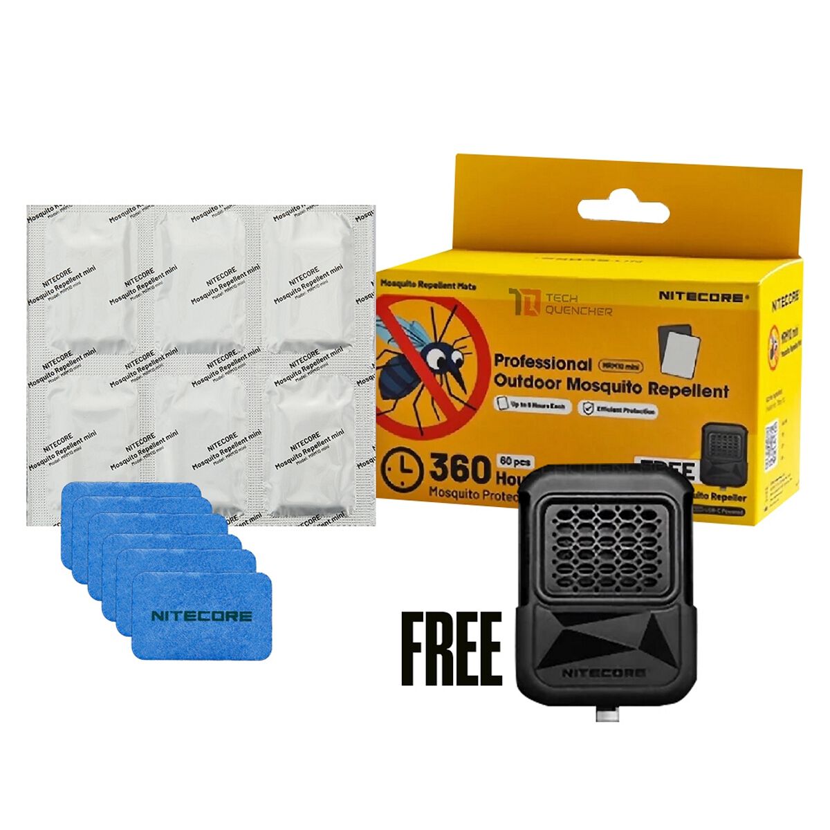 NITECORE PROFESSIONAL OUTDOOR MOSQUITO REPELLENT MATS WITH FREE MOSQUITO REPELLER, , scanz_hi-res
