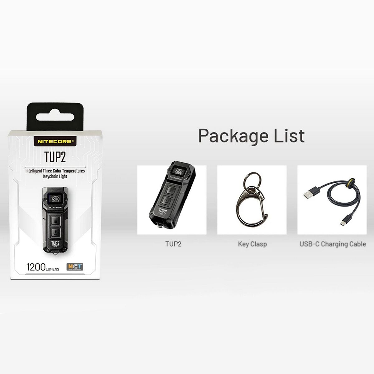NITECORE TUP 1200 LUMEN RECHARGEABLE EDC TORCH BLACK, , scanz_hi-res