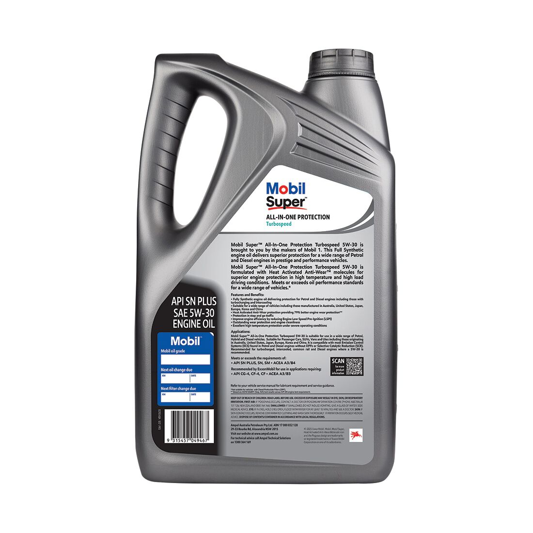 Mobil Super All-In-One Protection Turbospeed Engine Oil 5W-30 5 Litre, , scanz_hi-res