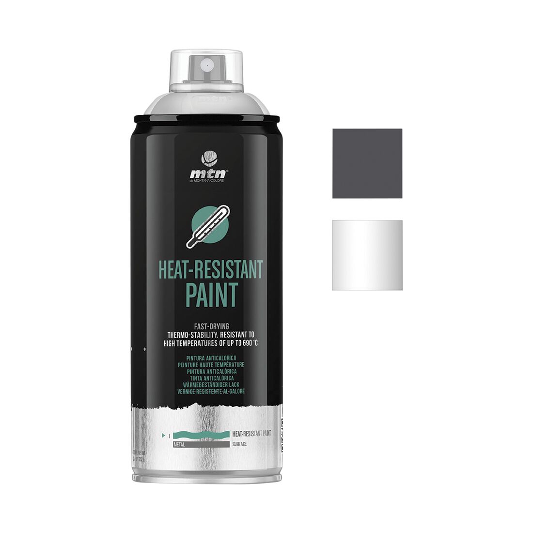 MTN Pro Silver Heat Resistant Spray Paint 400mL, , scanz_hi-res