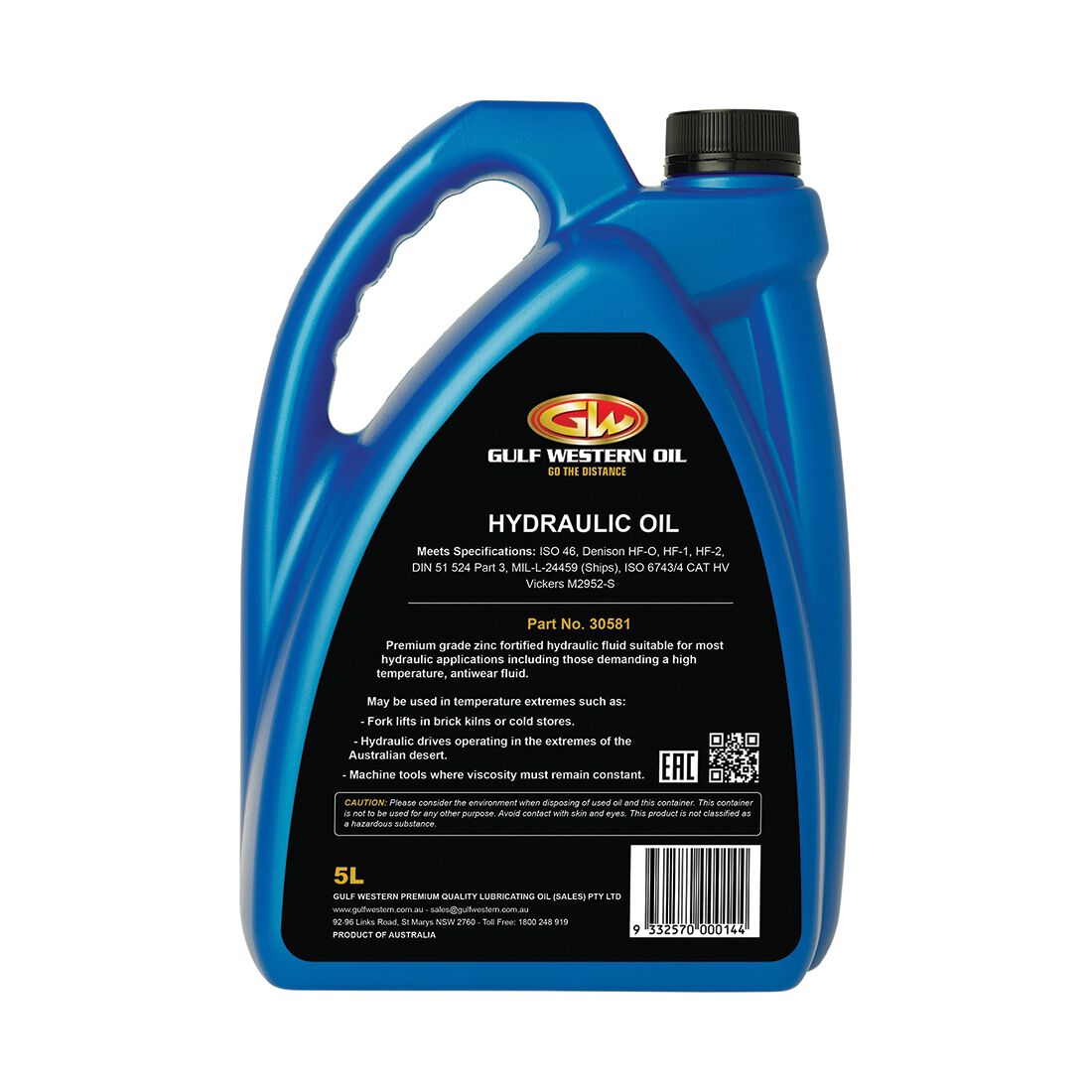 Gulf Western Superdraulic Hydraulic Oil - ISO 46, 5 Litre, , scanz_hi-res