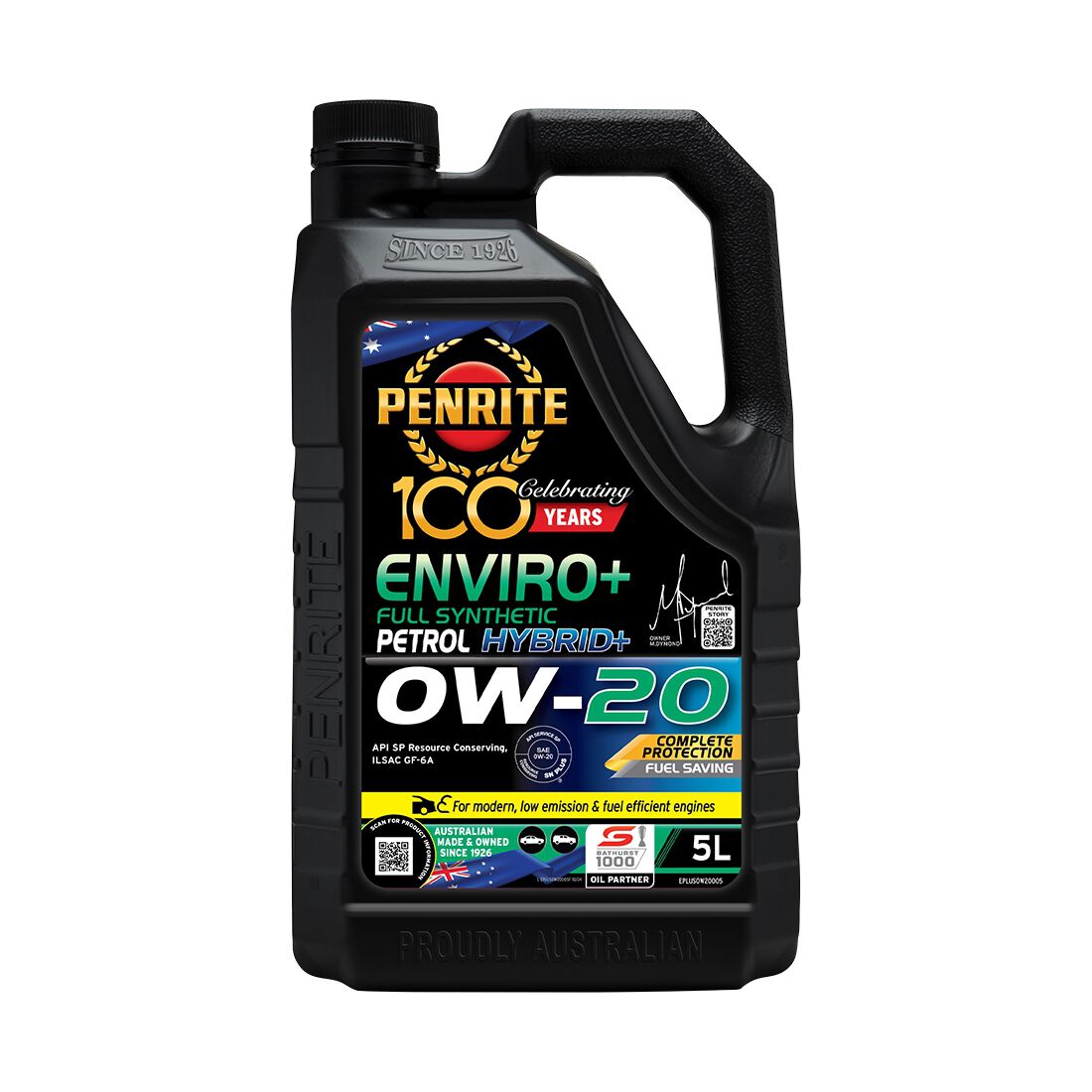 Penrite Enviro+ Engine Oil - 0W-20 5 Litre, , scanz_hi-res