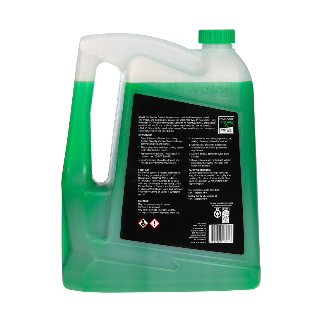 SCA Green Long Life Coolant Premix - 5 Litres, , scanz_hi-res