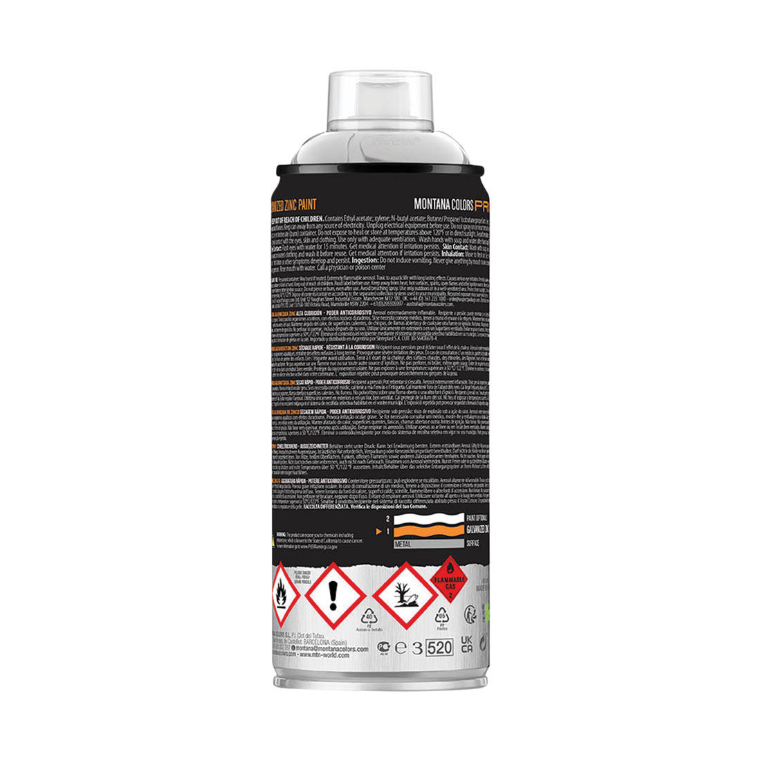 MTN Pro Galvanized Gloss Silver Zinc Spray Paint 400mL, , scanz_hi-res