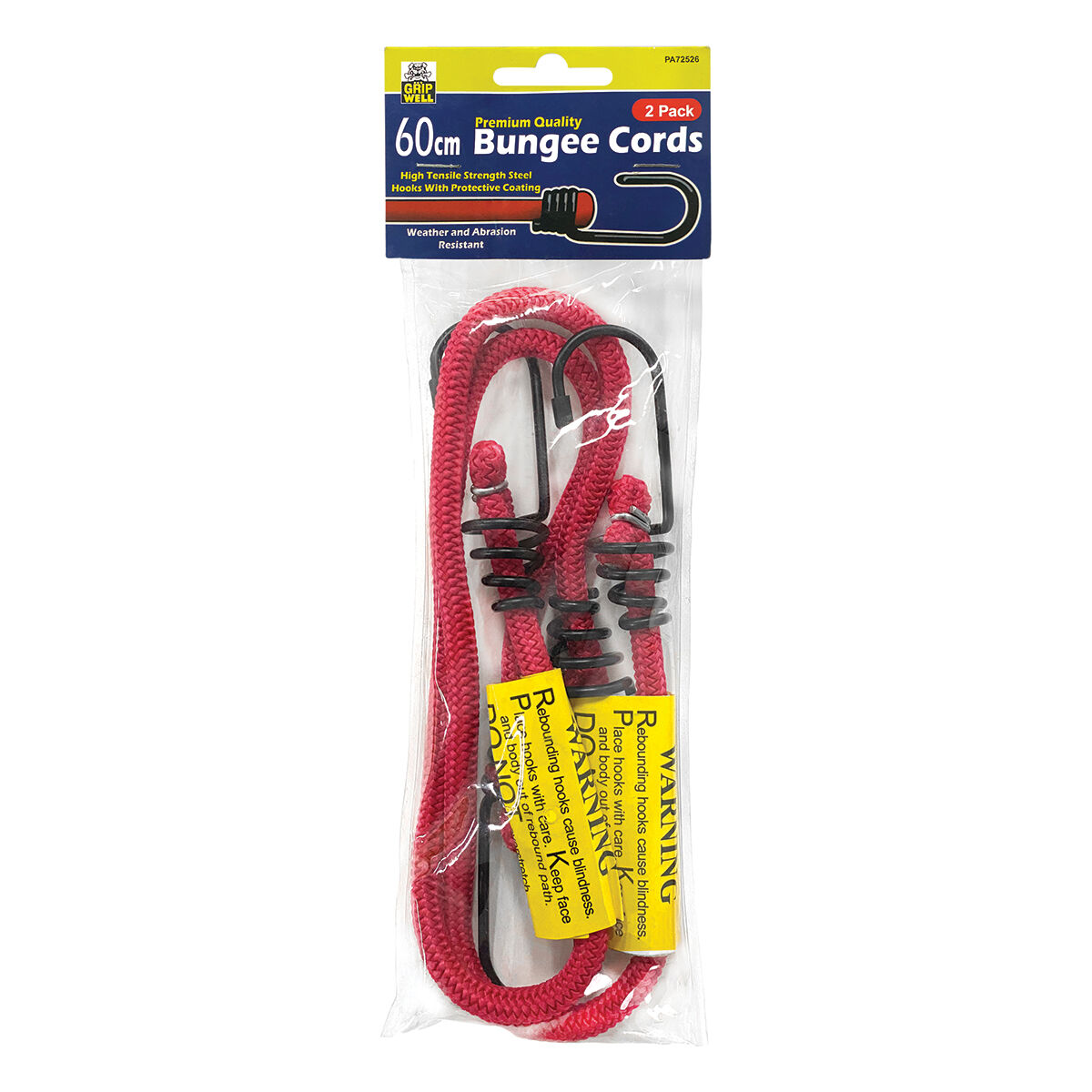 Gripwell Metal Hook Bungee Cord - 60cm, 2 Pack, , scanz_hi-res