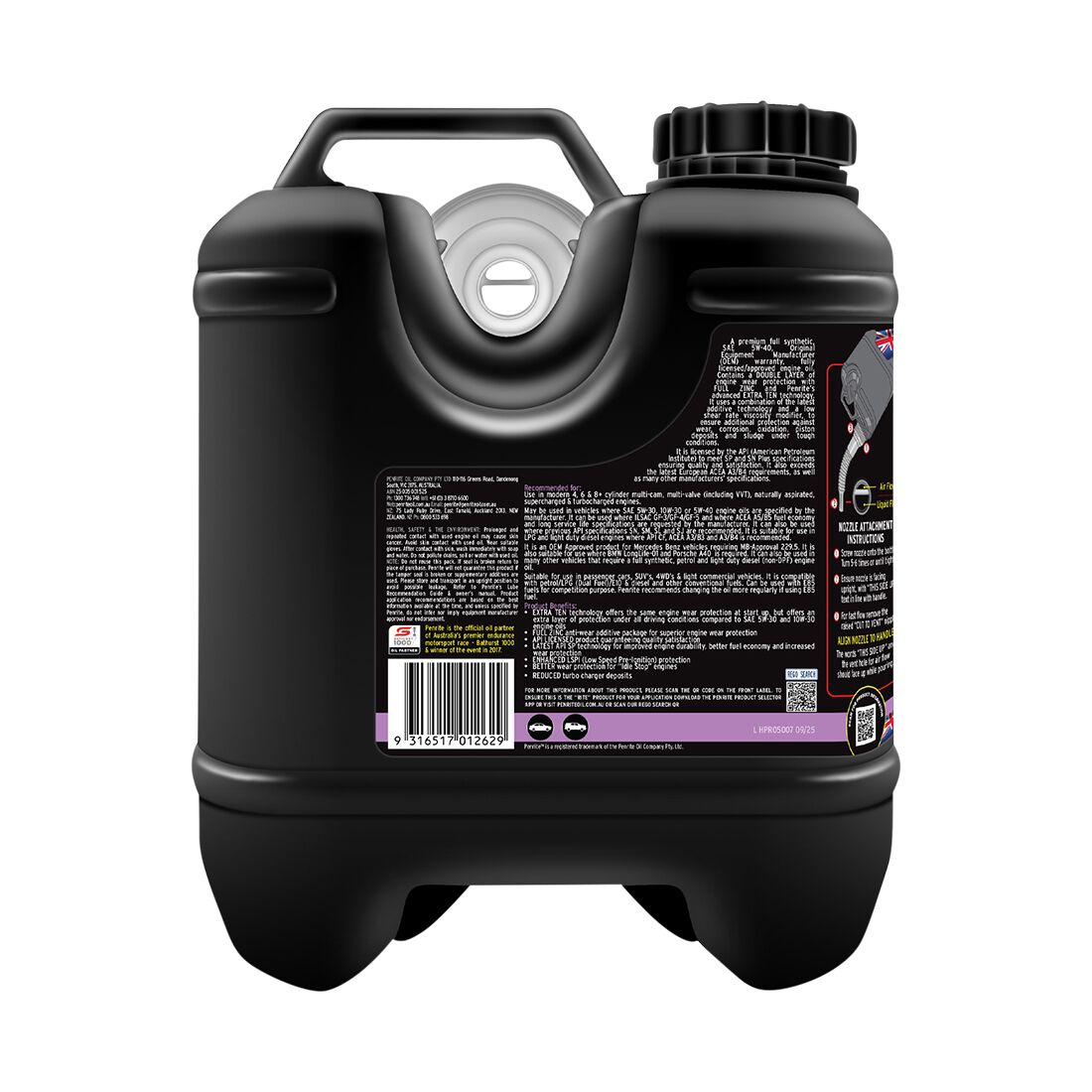 Penrite HPR 5 Engine Oil - 5W-40, 7 Litre, , scanz_hi-res