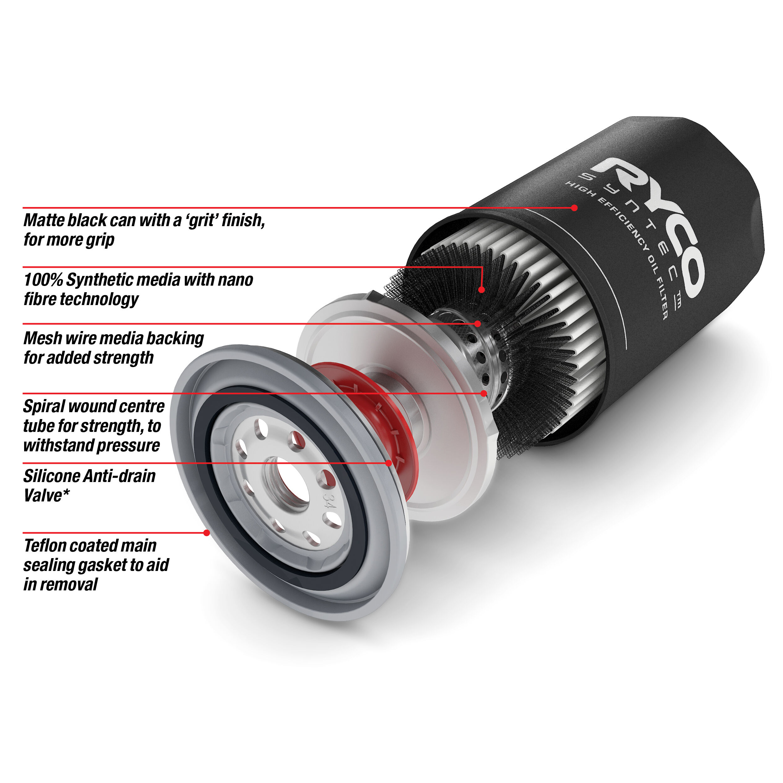 Ryco SynTec Oil Filter - Z632ST (Interchangeable with Z632), , scanz_hi-res