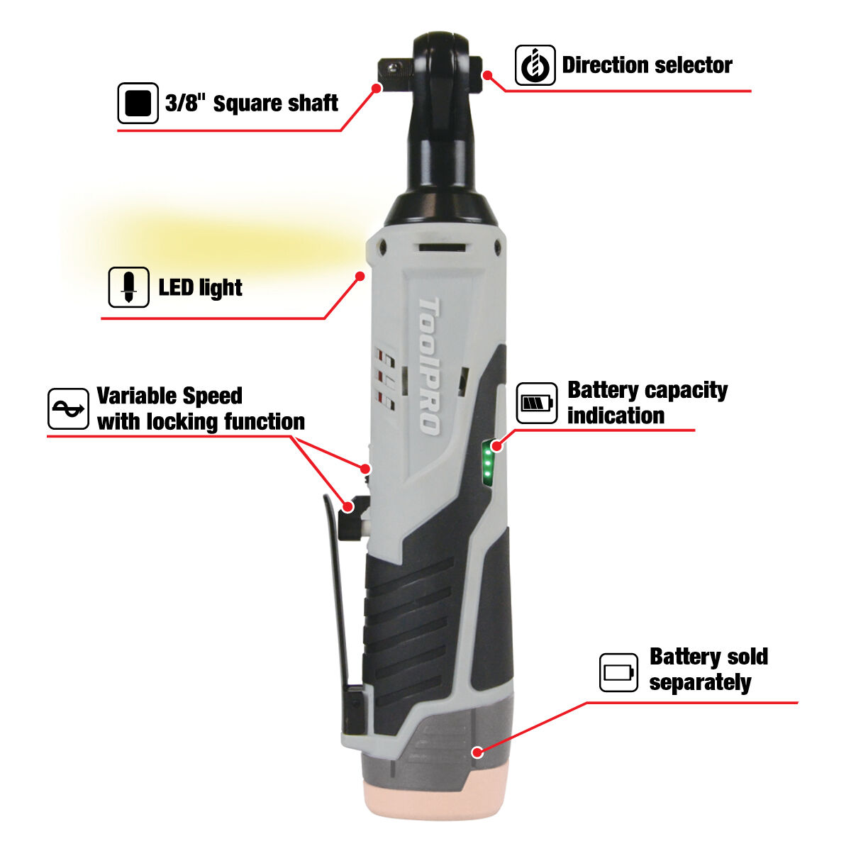 ToolPRO 12V 3/8" Ratchet Wrench Skin, , scanz_hi-res