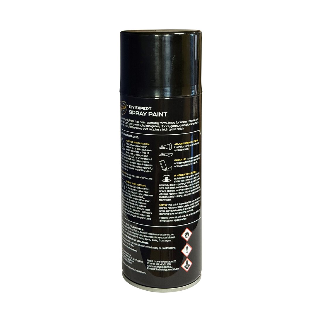 5 Star Enamel Spray Paint Gloss Black 250g, , scanz_hi-res
