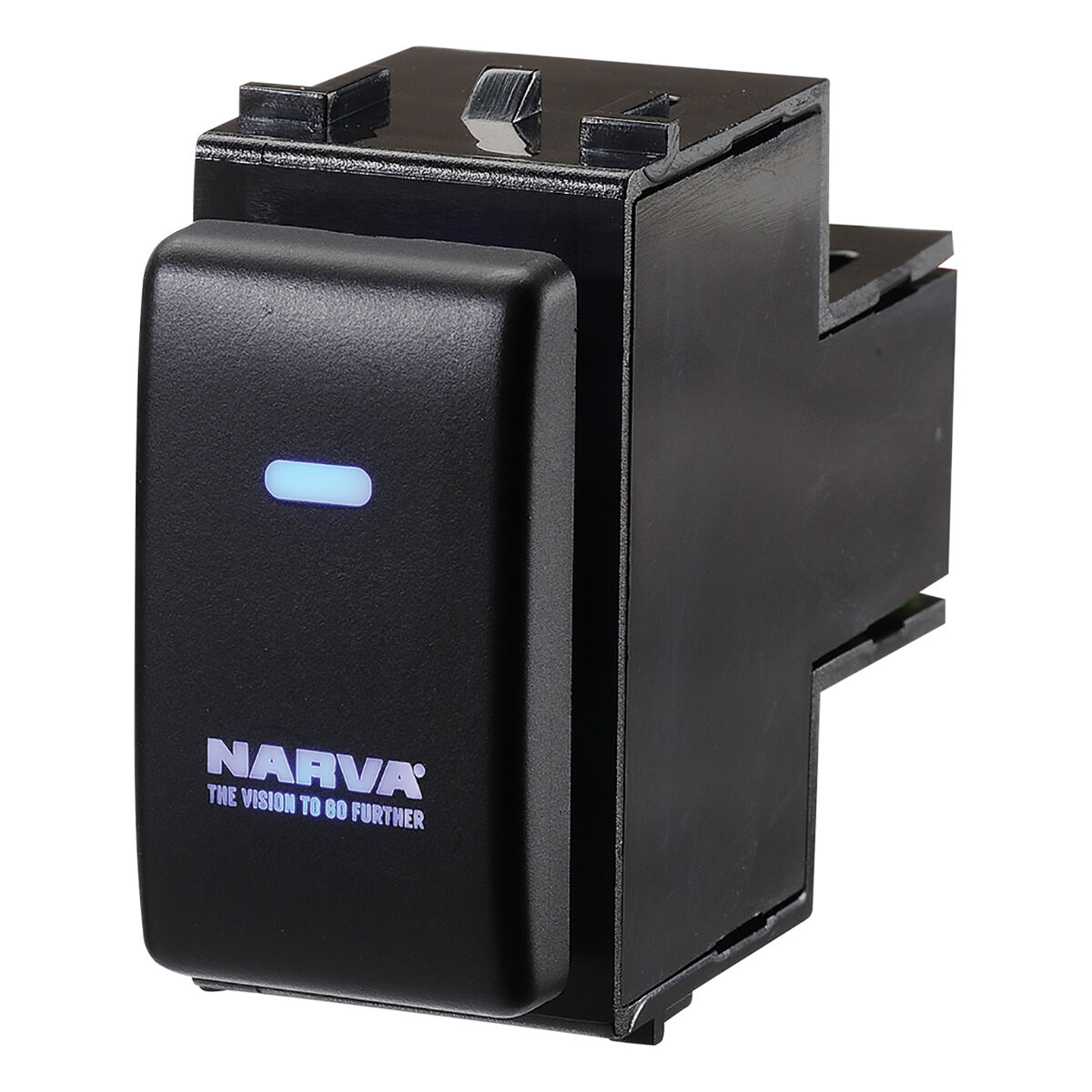 Narva OE Style Switch - Suits Nissan Pathfinder R51, Navara D40, Patrol GU4-7 & Y61 Series, Blank Push On/Off, Blue LED, 63372BL, , scanz_hi-res
