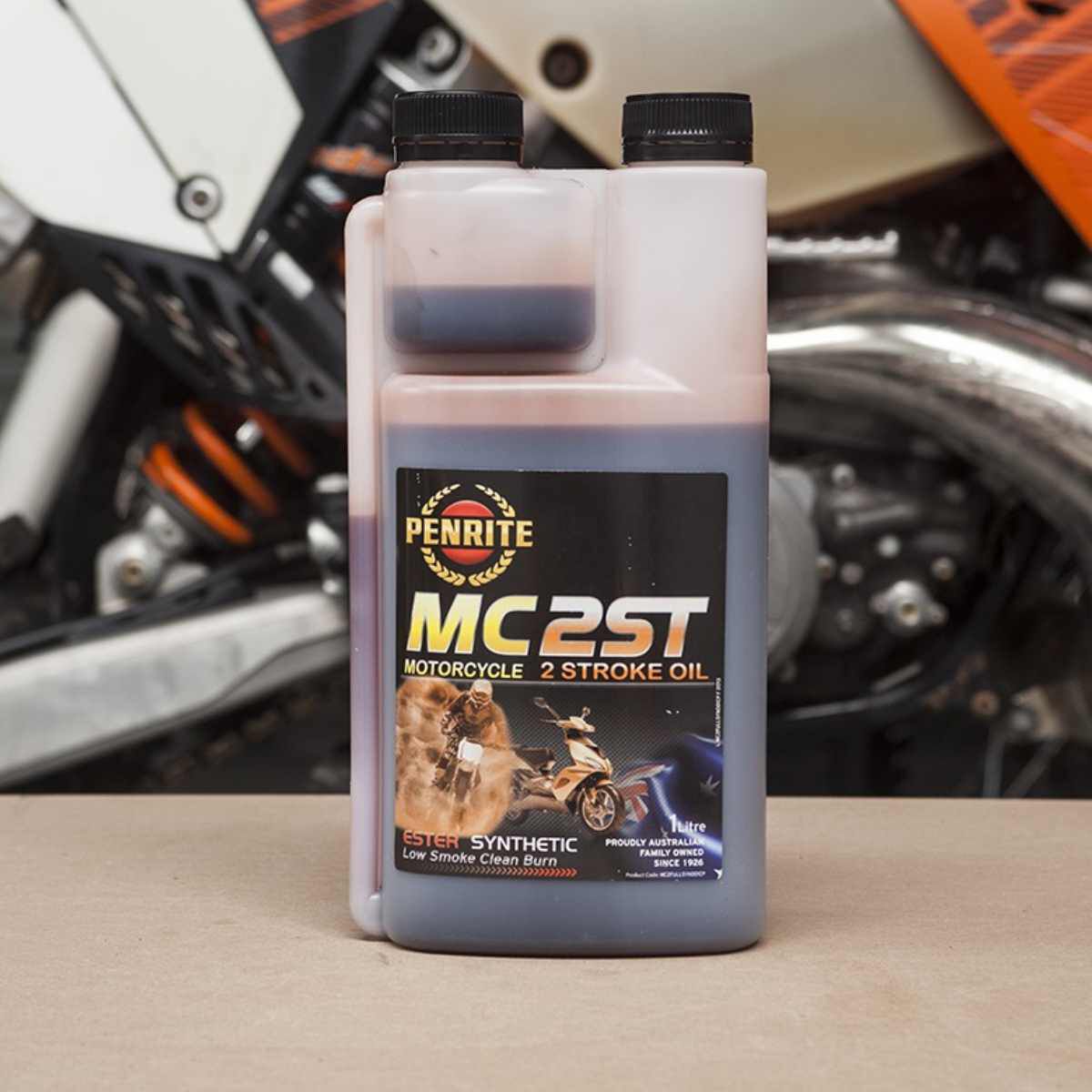 Penrite MC-2 Synthetic Motorcycle Oil - 1 Litre, , scanz_hi-res
