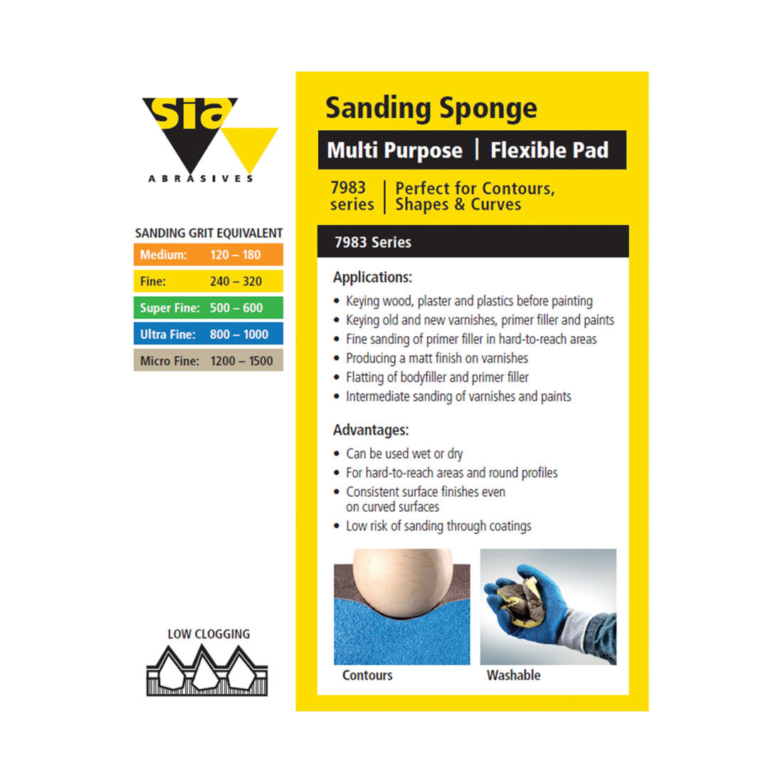 SIA Abrasives Sanding Pad 2 Pack Superfine - Siasponge 7983, , scanz_hi-res