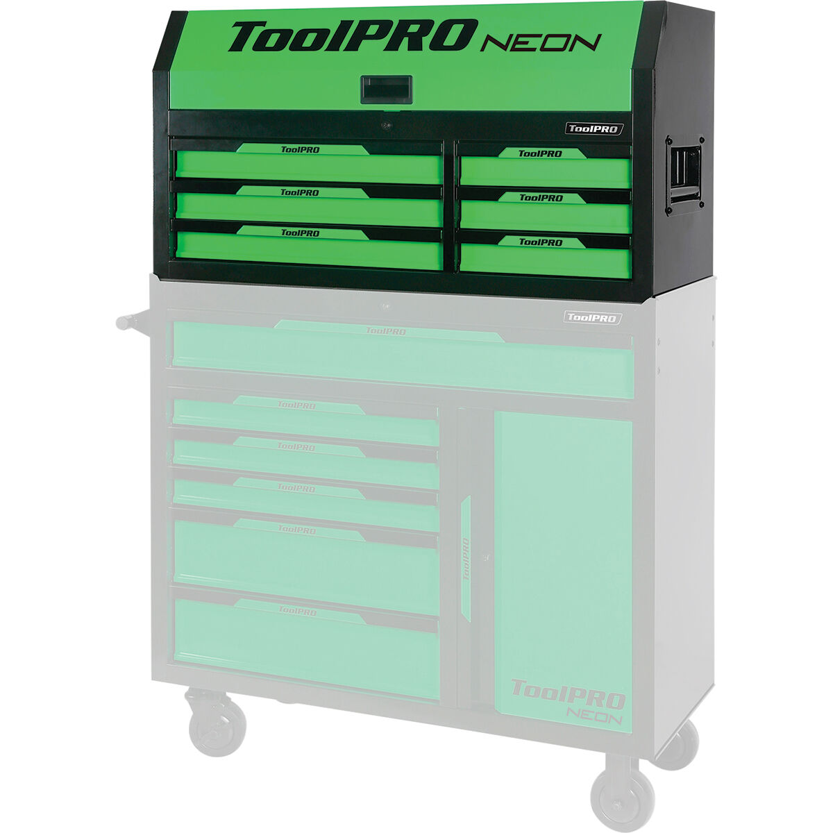 ToolPRO Neon Tool Chest Green 6 Drawer 42 Inch, , scanz_hi-res