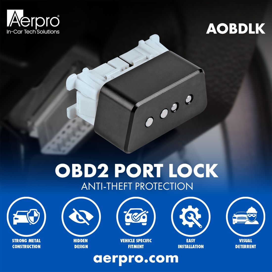 Aerpro Universal OBD2 Port Lock - AOBDLK, , scanz_hi-res