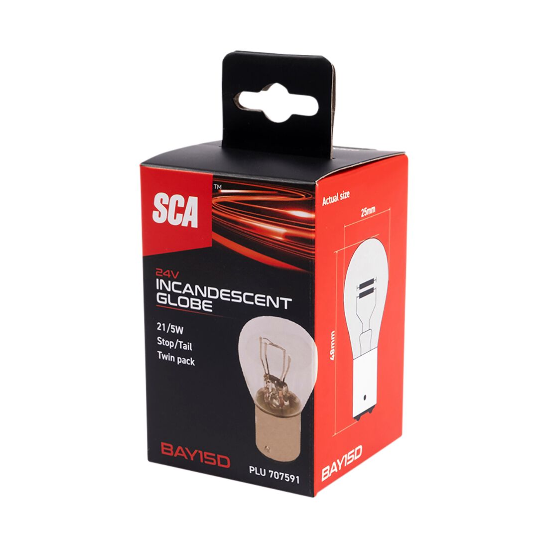 SCA Incandescent Globe - P21 24V 21/5W - 2 Pack, , scanz_hi-res