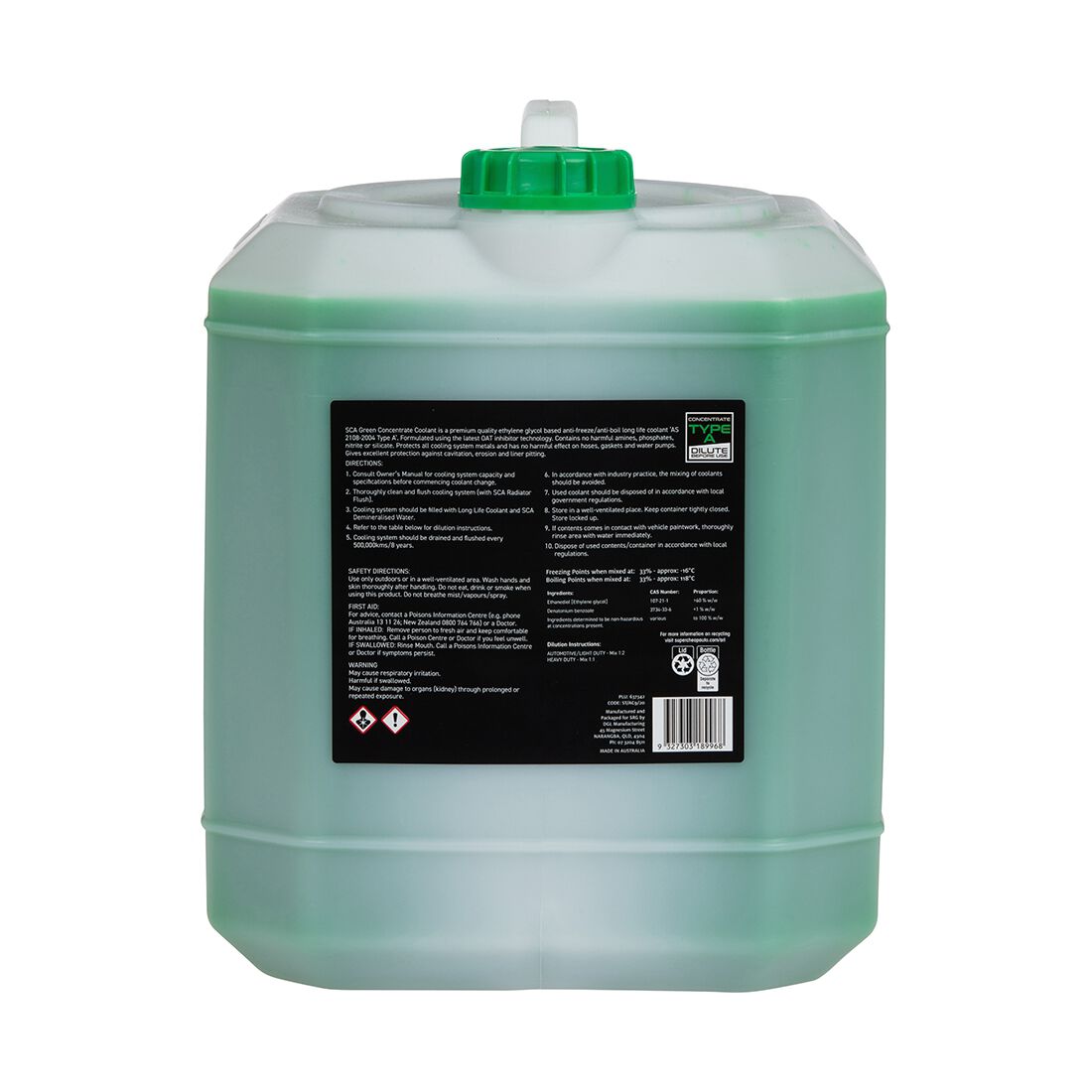 SCA Green Organic Coolant Concentrate - 20 Litres, , scanz_hi-res