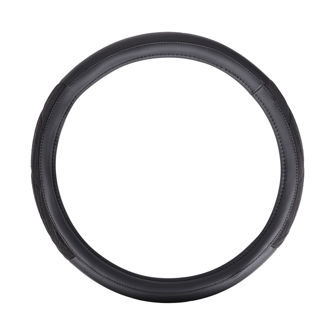 SCA Embossed Leather Look Steering Wheel Cover Black, , scanz_hi-res