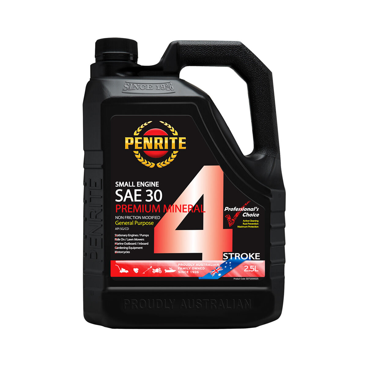 Penrite Small Engine 4 Stroke Engine Oil - SAE30 2.5 Litre, , scanz_hi-res