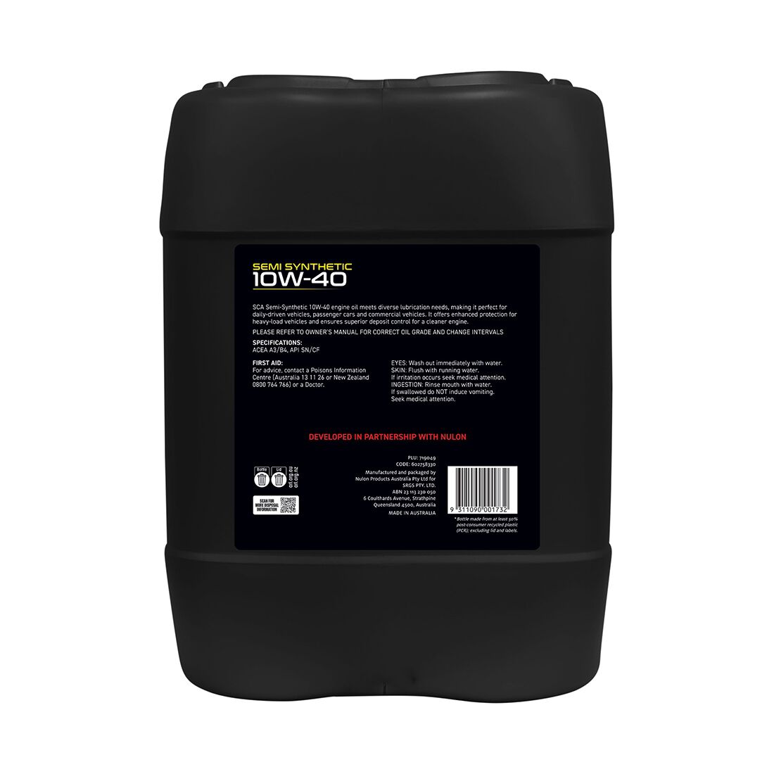 SCA Semi Synthetic Engine Oil 10W-40 20 Litre, , scanz_hi-res