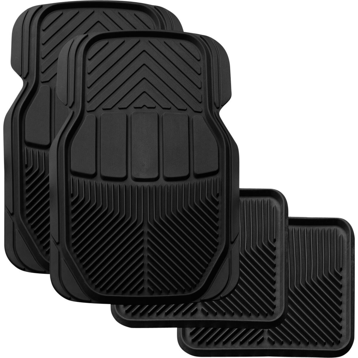 SCA All Season PVC Car Floor Mats - Set of 4, Black, , scanz_hi-res