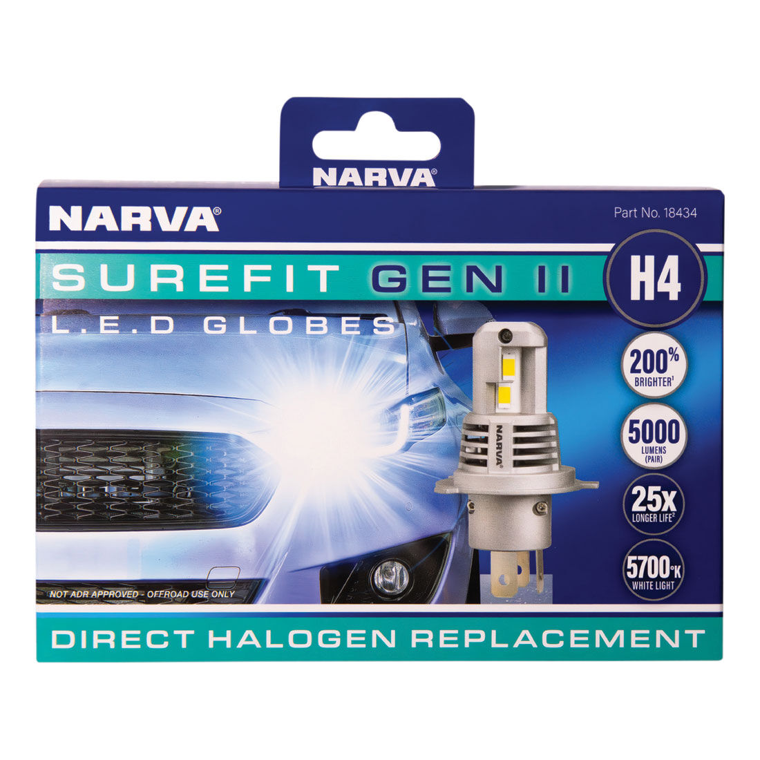 Narva Surefit LED Headlight Globes H4, , scanz_hi-res