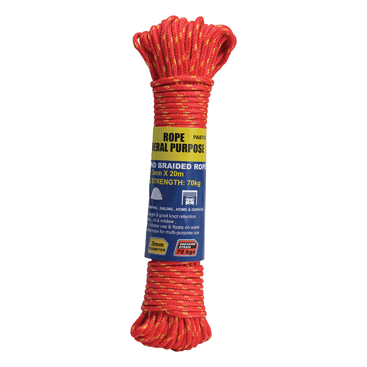 Gripwell Diamond Braided Polypropylene Rope 3mm x 20m, , scanz_hi-res