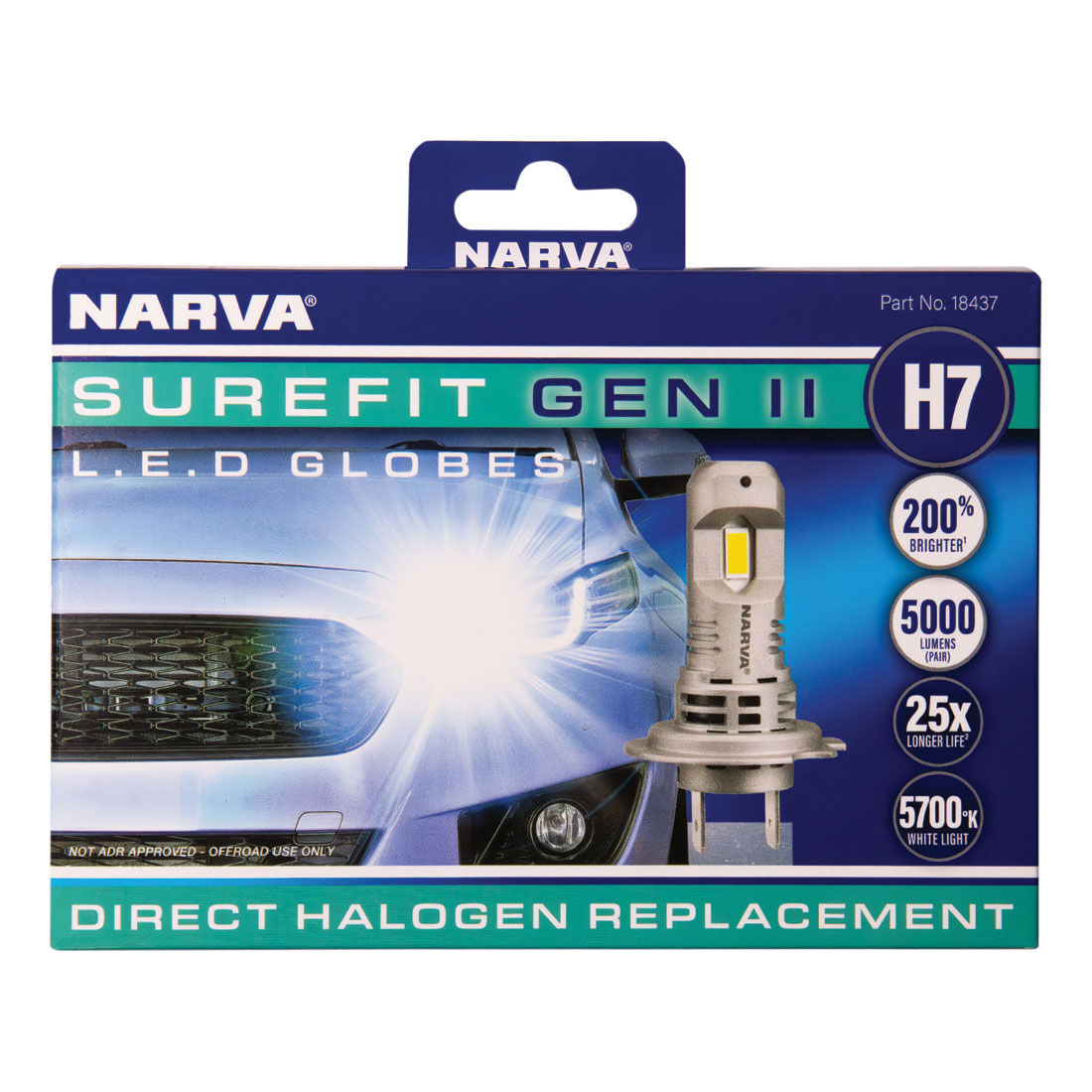 Narva Surefit LED Headlight Globes H7, , scanz_hi-res