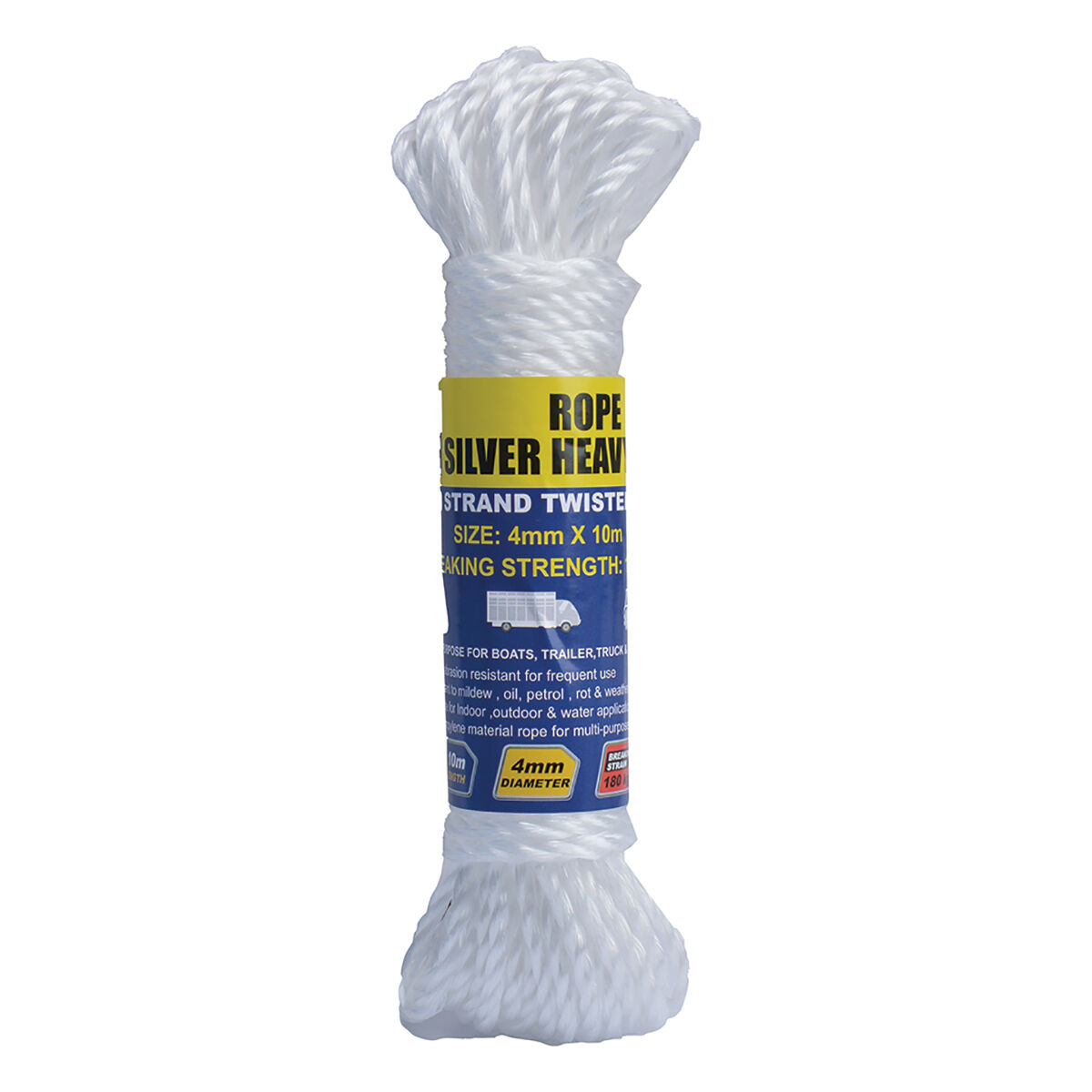 Gripwell Heavy Duty Twisted Silver Rope 4mm x 10m, , scanz_hi-res