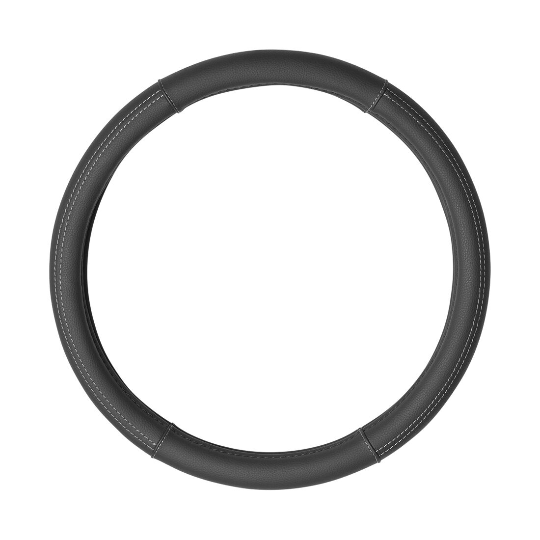 SCA Leather Look Steering Wheel Cover Black & Grey Stitch, , scanz_hi-res