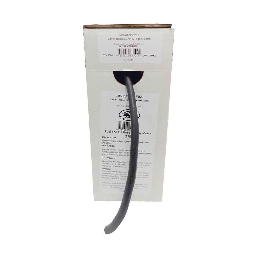 Gates 6.3mm EFI Fuel and Oil Hose sold per metre, , scanz_hi-res