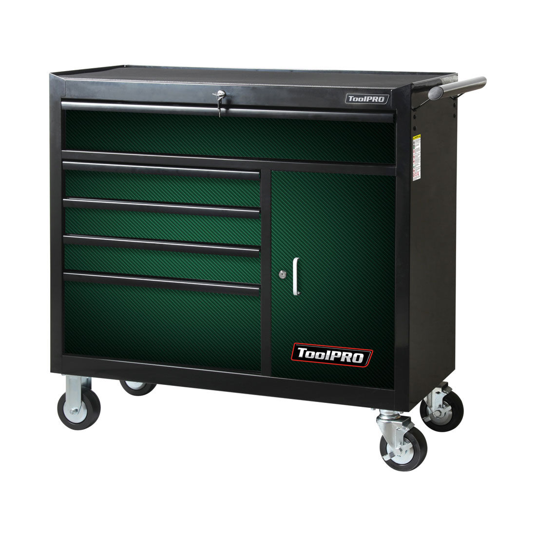 ToolPRO Tool Cabinet Magnet Fascia Set - Green Carbon Fibre, Suits 41" Cabinet, , scanz_hi-res