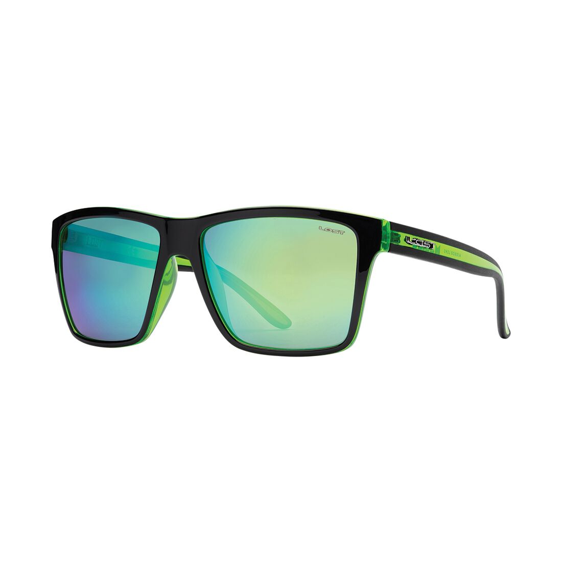 Lost Malibu Mirror Sunglasses Black/Green, , scanz_hi-res