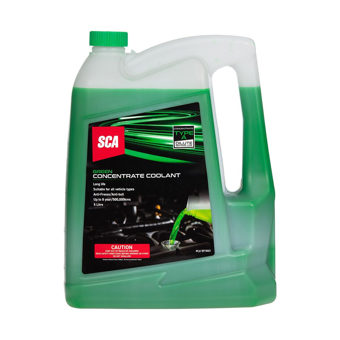 SCA Green Long Life Coolant Concentrate - 5 Litres, , scanz_hi-res