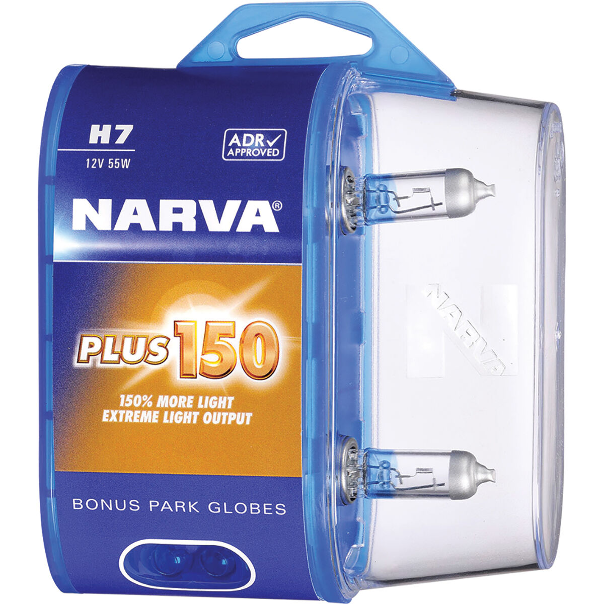 Narva Plus 150 Headlight Globes - H7, 12V 55W, 48386BL2, , scanz_hi-res