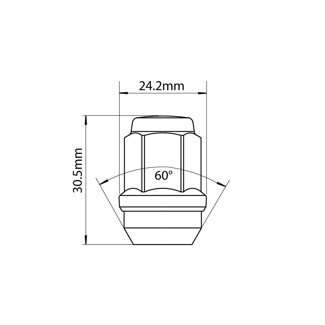 Tridon Wheel Nuts M12x1.5 Tapered Seat 19mm Hex Chrome Finish 5 Pack TWN004-5, , scanz_hi-res