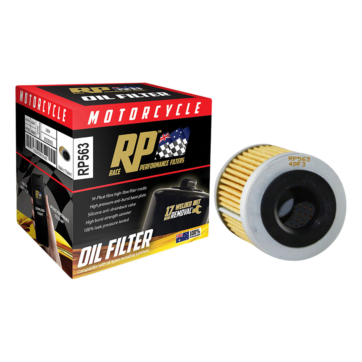 Race Performance Motorcycle Oil Filter RP563, , scanz_hi-res