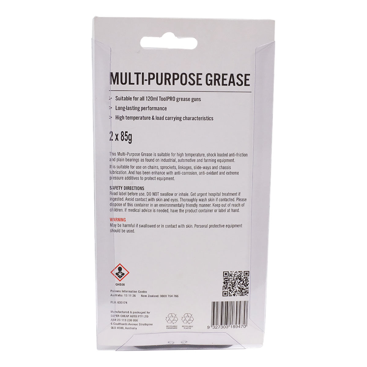 SCA Multi Purpose Grease Cartridge Twin Pack 85g, , scanz_hi-res