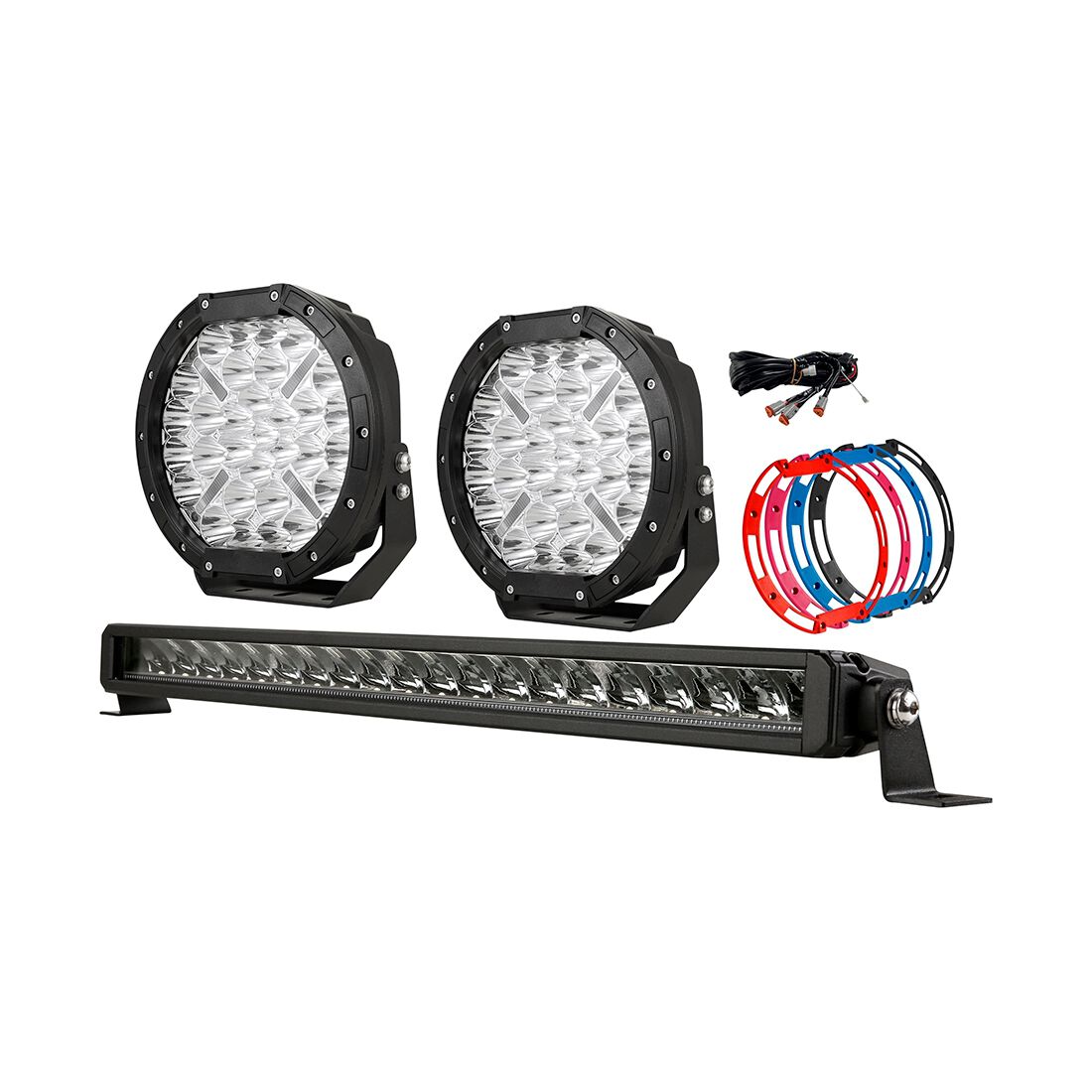 Ridge Ryder LED Driving Light 224mm & Light Bar DRL Combo, , scanz_hi-res