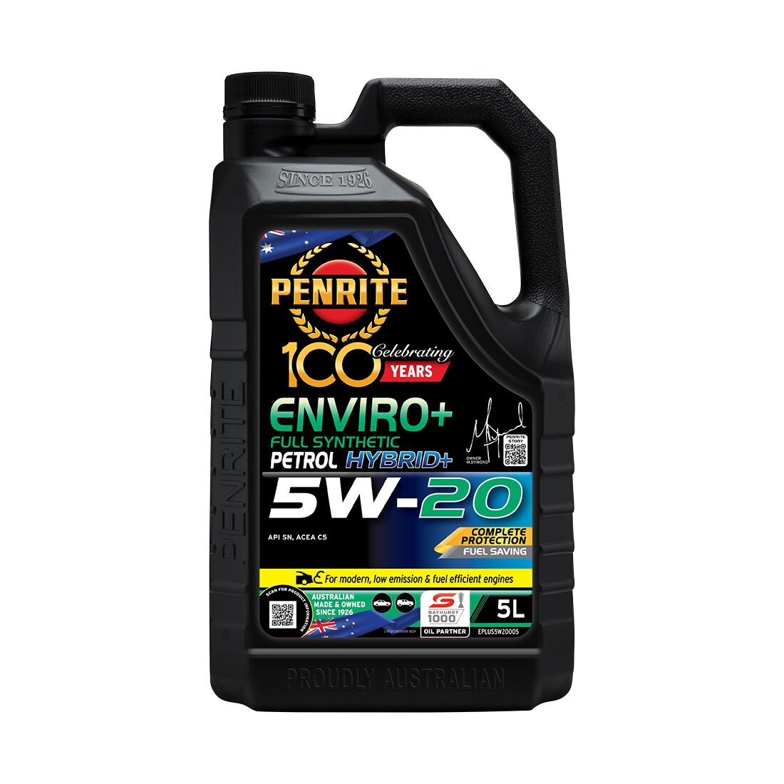 Penrite Enviro+ Engine Oil 5W-20 5 Litre, , scanz_hi-res