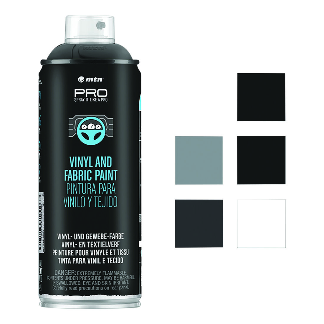 MTN PRO Vinyl & Fabric Paint Black 400ml Spray Paint, , scanz_hi-res