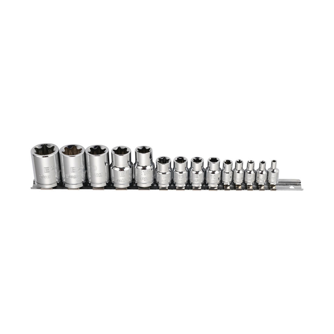 ToolPRO Socket Rail Set 1/4, 3/8 & 1/2" Drive E-Torx 14 Piece, , scanz_hi-res