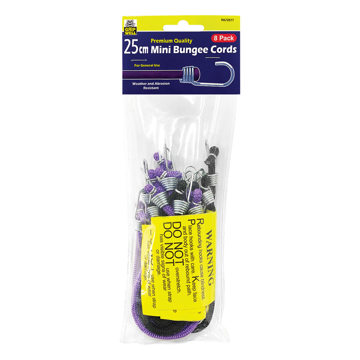 Gripwell Mini Bungee Cord - 25cm, 8 Pack, , scanz_hi-res