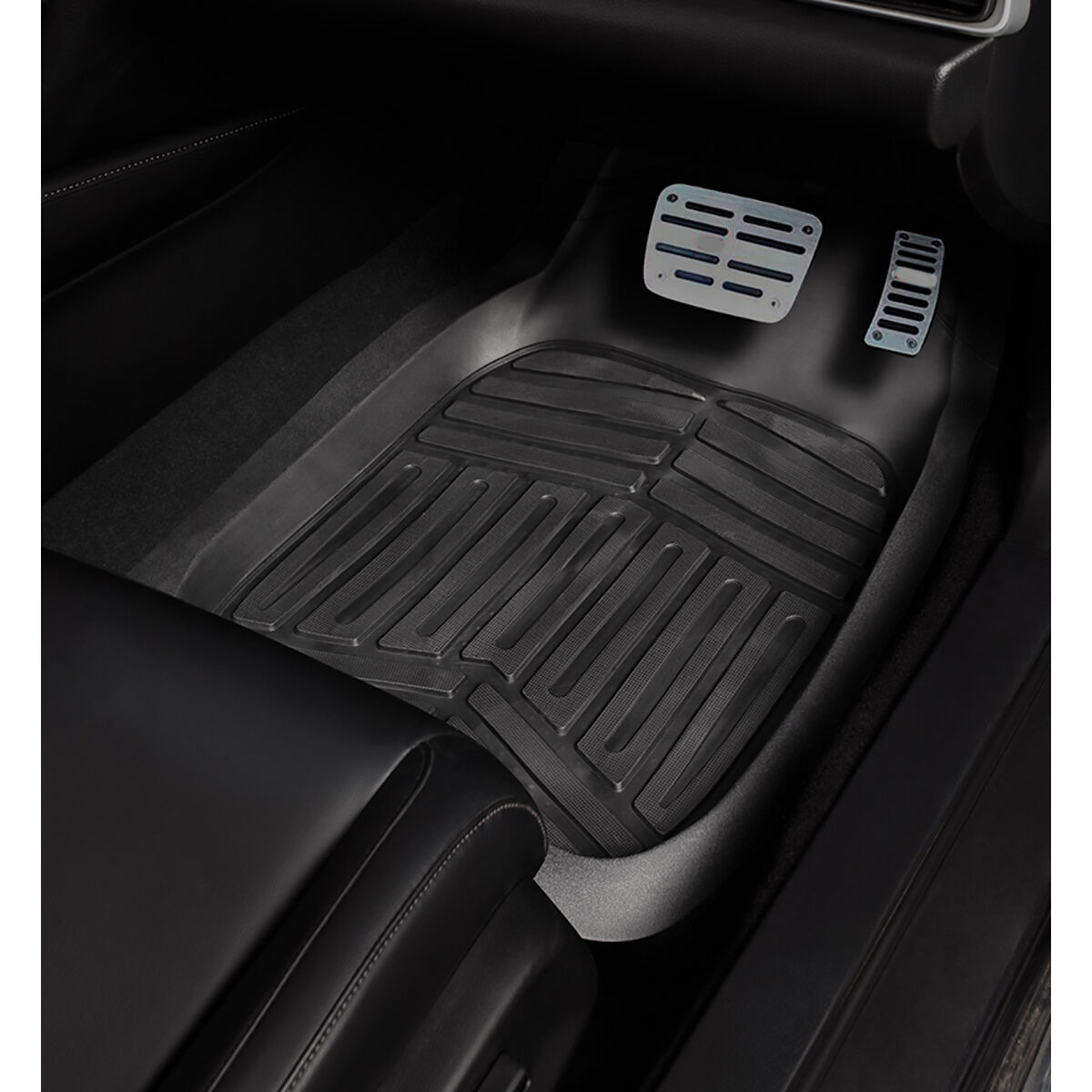 Ridge Ryder Deep Dish PVC Car Floor Mats - Front Pair, Black, , scanz_hi-res