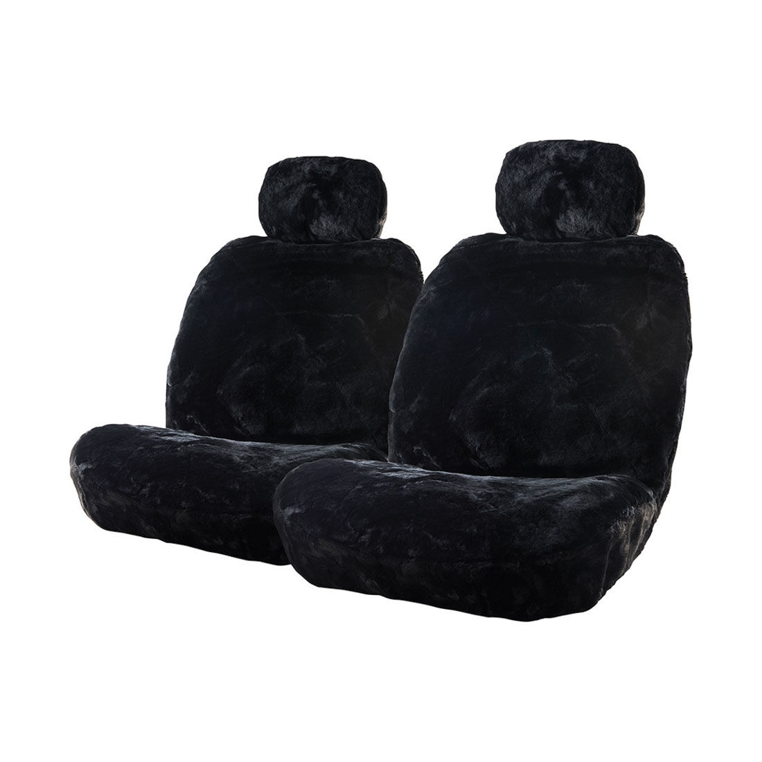 Gold CLOUDLUX Sheepskin Seat Covers - Black Adjustable Headrests Size 30 Front Pair Airbag Compatible, , scanz_hi-res