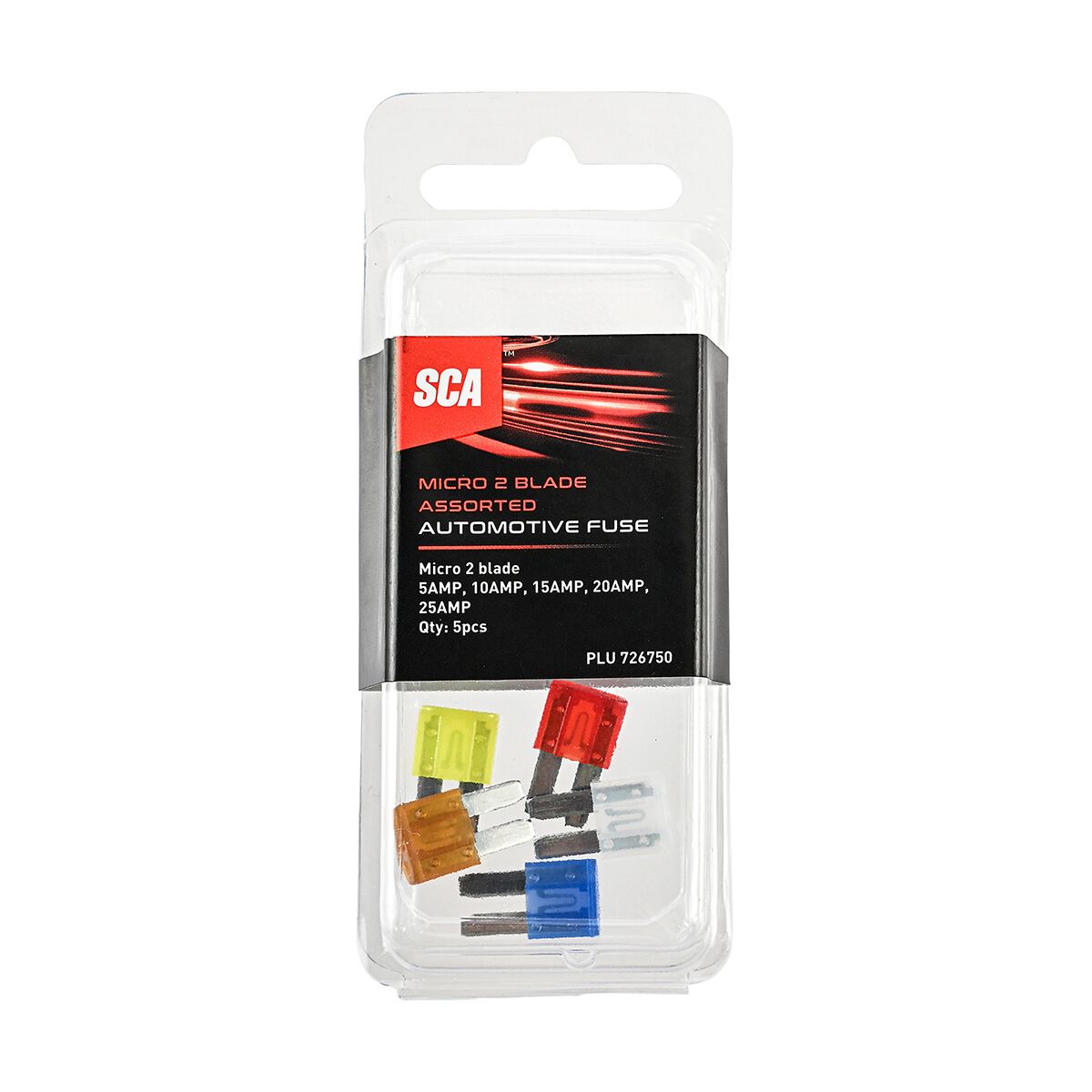 SCA Automotive Fuses Micro 2 Blade Assorted 5 Pack, , scanz_hi-res