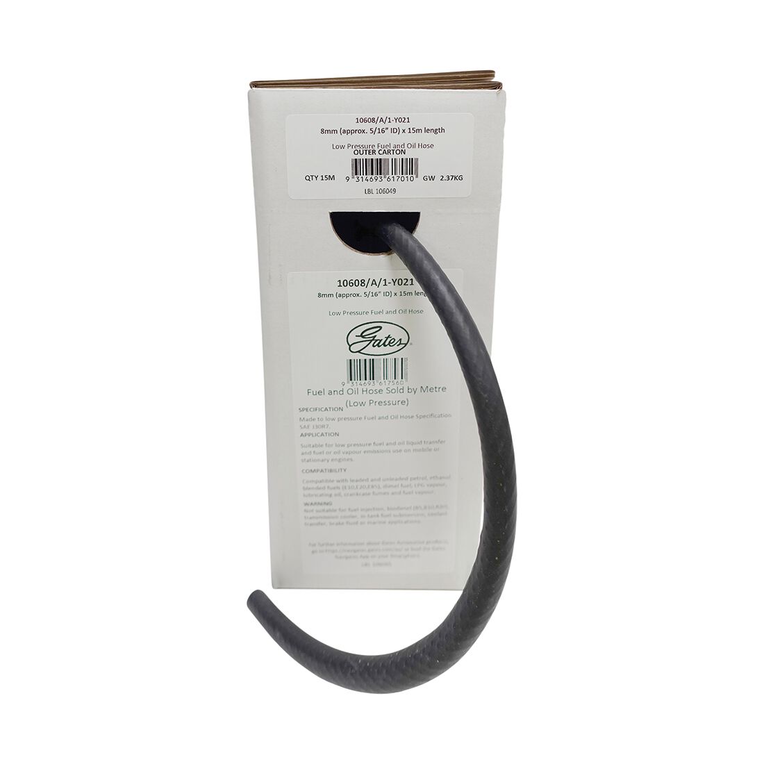 Gates 8mm Low Pressure Fuel and Oil Hose sold per metre, , scanz_hi-res